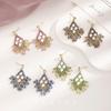 Sweet and Fresh Handmade Fringed Earrings, Women's Super Flash Crystal Stud Earrings, Fashionable and Versatile, Exquisite and High-end Spring