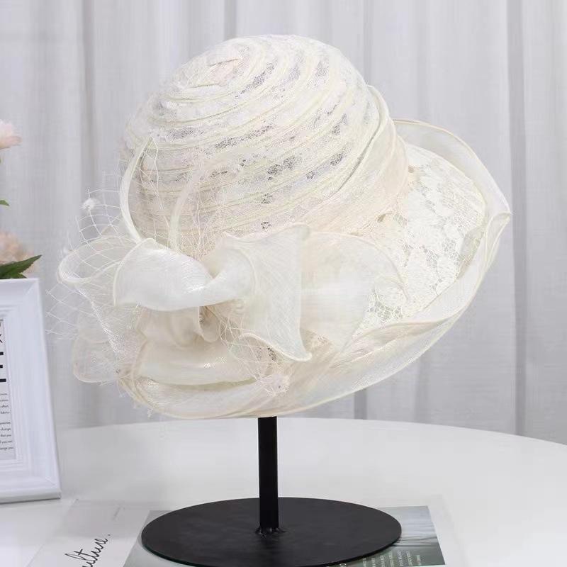 Flower Fascinators Races Καπέλα για γυναίκες Κομψά καπέλο για δεξιώσεις για κορίτσια Γυναικεία επίσημα νυφικά Καπέλα Fedora