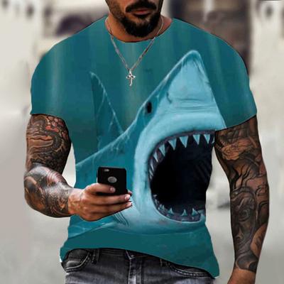 Frühling Sommer Tops Männer Plus Größe Kleidung Tier 3D Print T Shirt Tiger Muster Tees O Hals Kurzarm Top atmungsaktive Mann Shirts