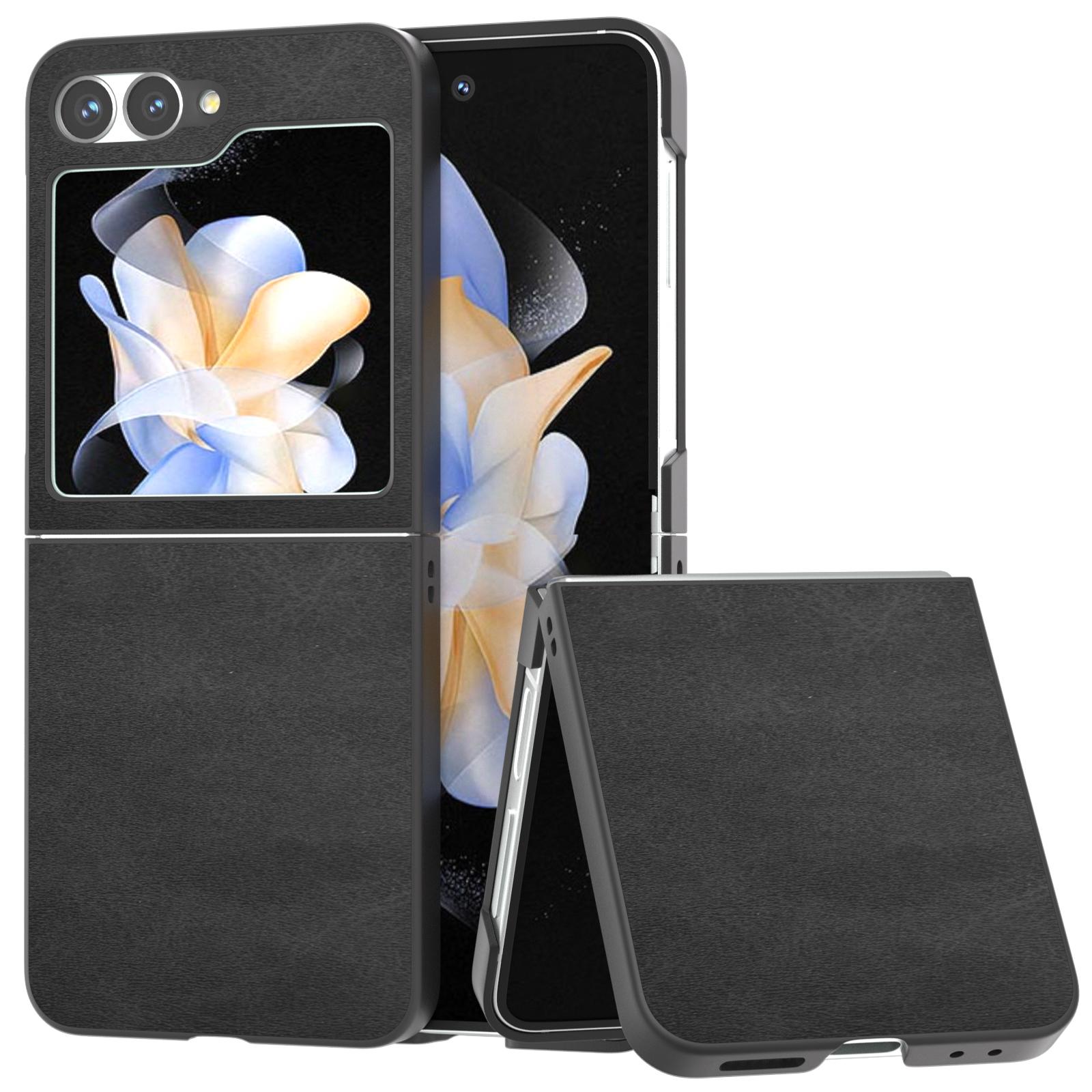

For Samsung Galaxy Z Flip7 FE 5G/Z Flip6 5G Case Cowhide Texture Hard PC+PU Leather Phone Shell A