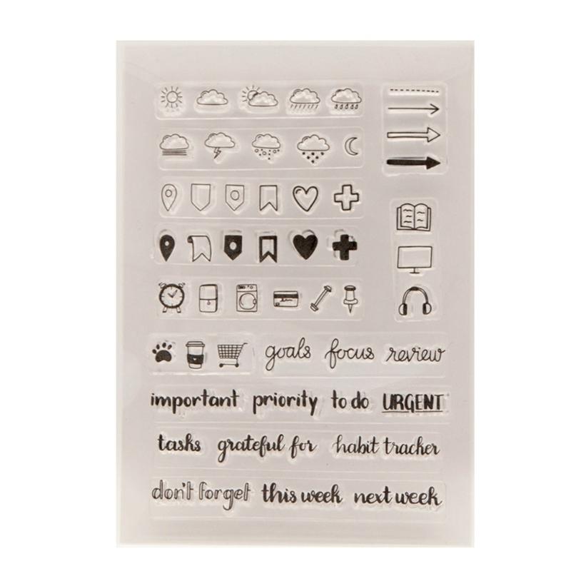 Прозрачный Штамп Слова Времени Прозрачный Печать Штамп Знаки Погоды Силиконовый Штамп для Скрапбукинга Изготовления Открыток Украшения 1