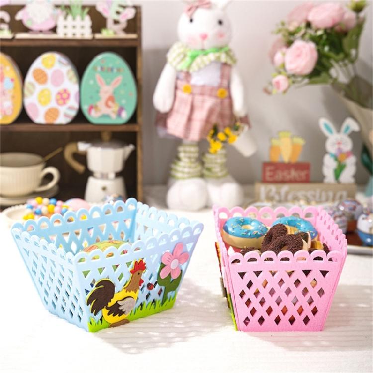 Holiday Gift Bag Features a Colorful Rooster Versatiled Storage Basket for Eggs and Candy for Parties Decoration
