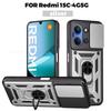 Armor Shockrpoof Hybrid Heavy Duty Phone Case For Xiaomi Redmi 15C 14C 13C Magnetic Ring Holder Stand Slide Lens Cover Redmi Note 14 12 13 15 Pro Plus