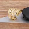 Nidin Luxury Zircon Open Multilayer Rings For Women Crystal Gold Plated Charm Adjustable Wedding Valentine's Day Jewelry Gift
