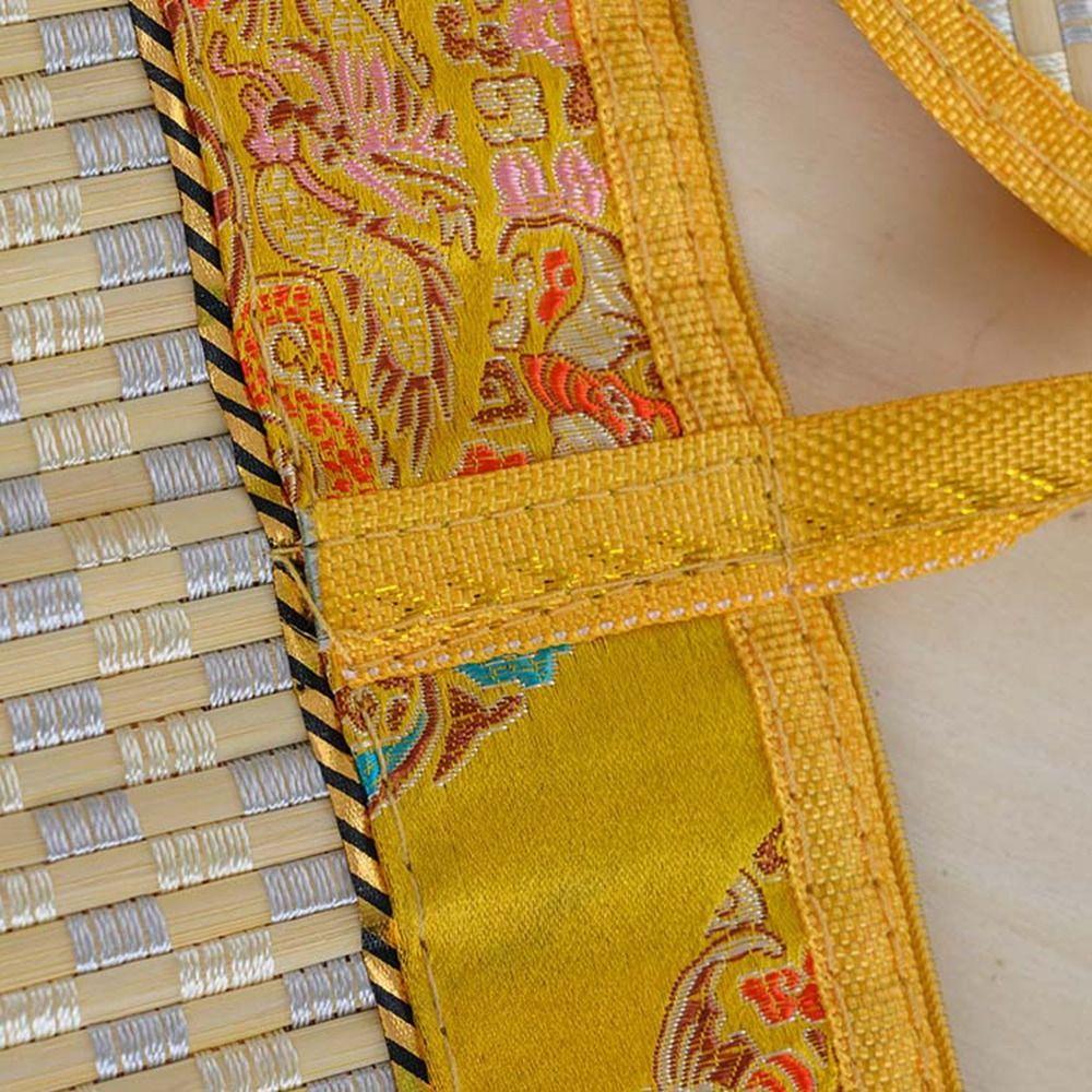 Handheld Foldable Bamboo Basket Hand Woven Dessert Food Bag  the Mid-Autumn Festival