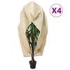 Vidaxl Protective Covers with Zipper, 4 Pcs, 70 G/M², 1.2X1.8 M