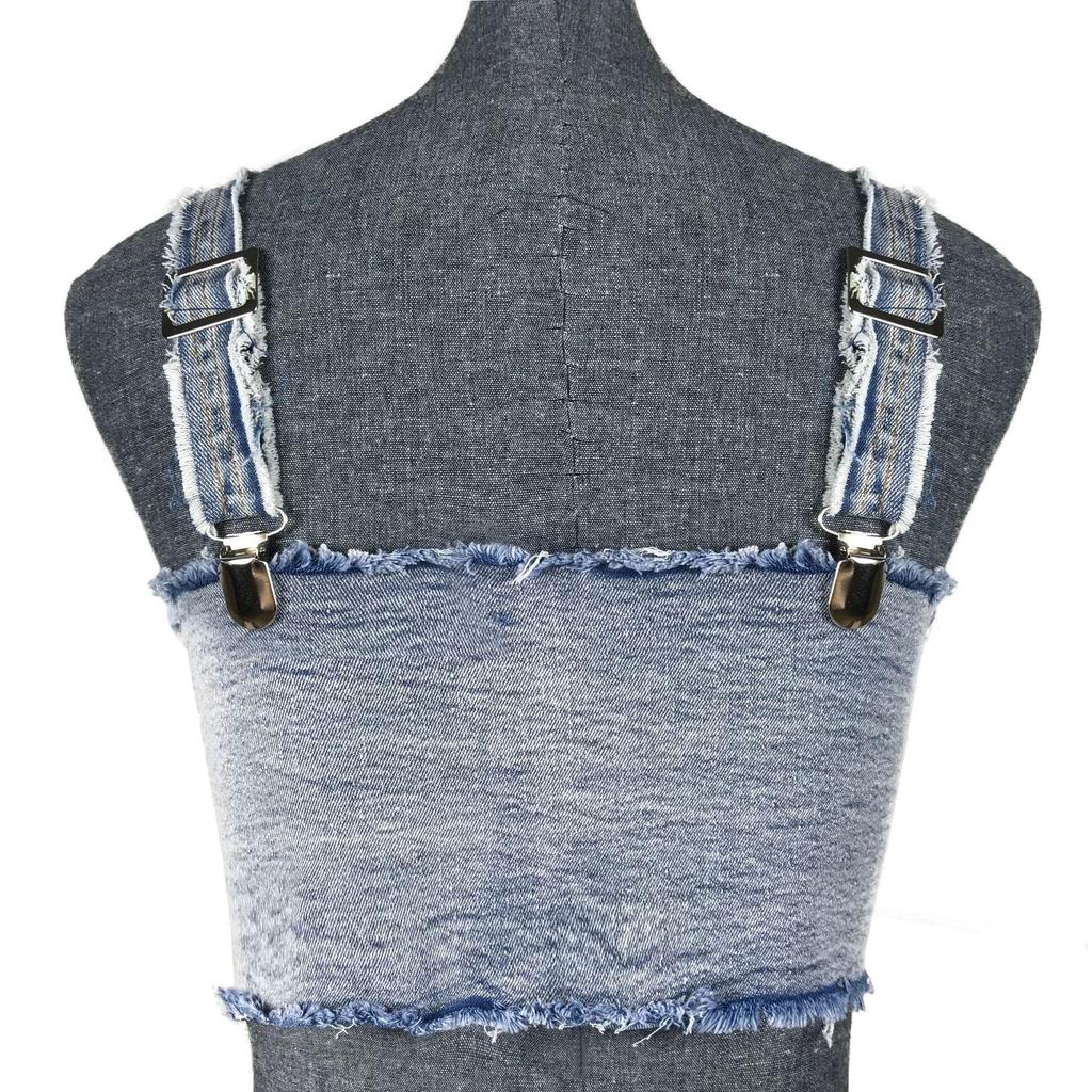 European & American Denim Bikini Sexy Split Swimsuit Set 2024