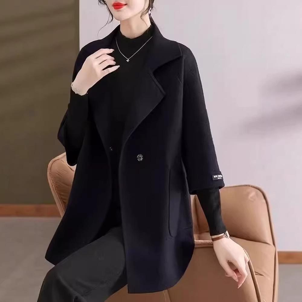 

Mid-aged Mother s Spring & Autumn Wool Coat 2026 - Stylish for 40s & 50s Women L (for below 105 catties) чёрный