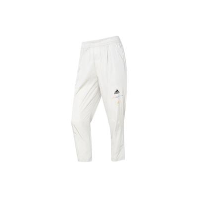 Solid Color Logo Breathable Nine-Point Running Sports Pants Women Pants White HE9957
