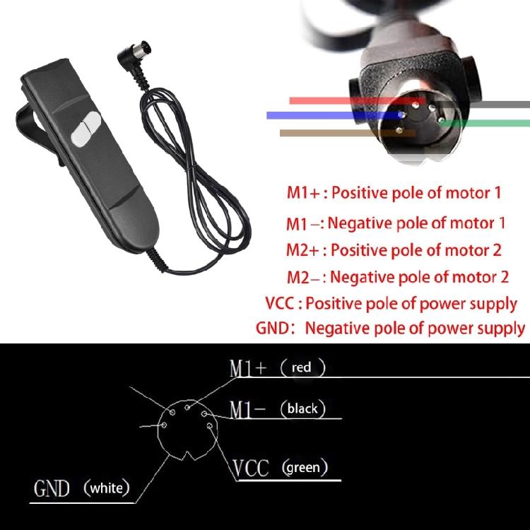 5 Pin Lifting Bed Controller Electric Operating Table Manual Controller Replacement Electric Push Rod Controller