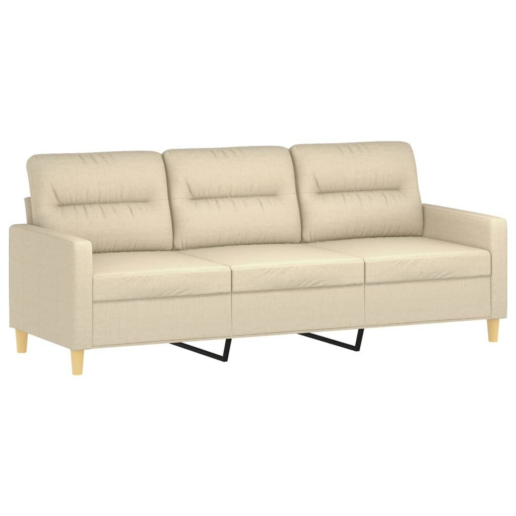 Vidaxl Sofa 3-Osobowa, Kremowa, 180 Cm, Tapicerowana Tkaniną