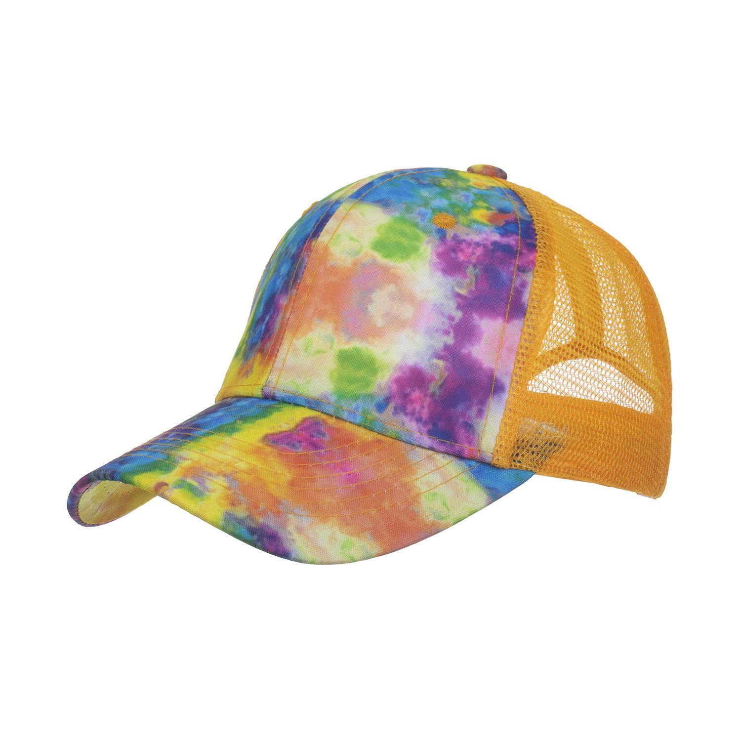 

Spring and summer new tie-dye printing mesh cap baseball cap embroidery cap sun hat sun hat adjustable