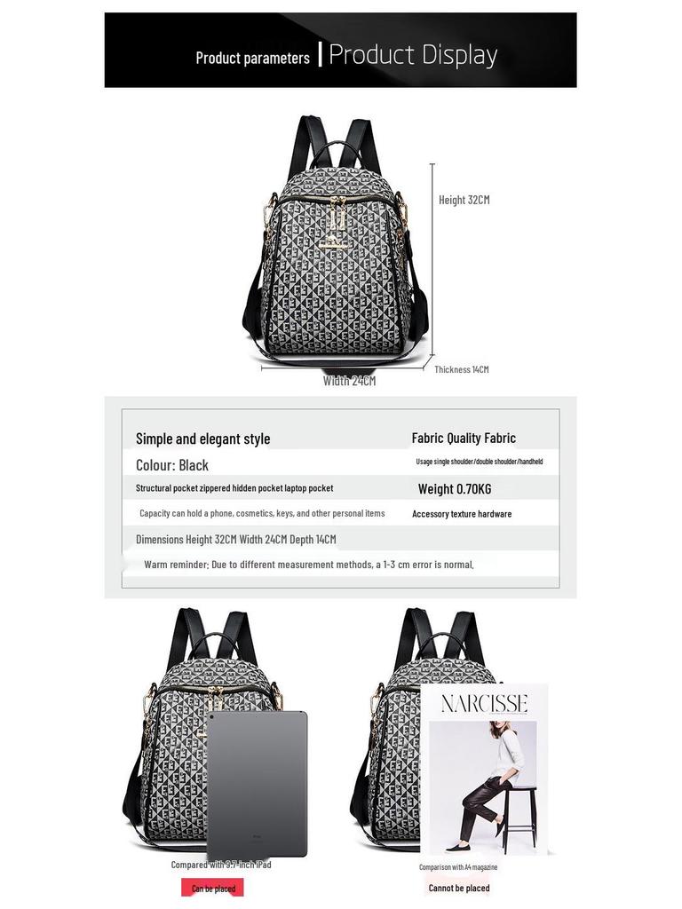 Ultra-Soft Leather Women's Double Shoulder Bag & Backpack - 2024 Fashion Style, Large Capacity, Perfect for Travel & Casual Use