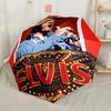 Elvis Presley Live-Performance Kompakter Reise-Automatikschirm Faltbarer Schirm mit 8 Speichen Leichtgewicht Ganzjahresnutzung Stilvolles Accessoire
