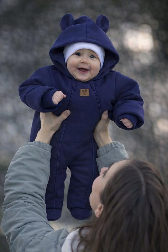 Boy' Jumpsuit 68 Two-Layer Two-Zip Transition Navy Blue