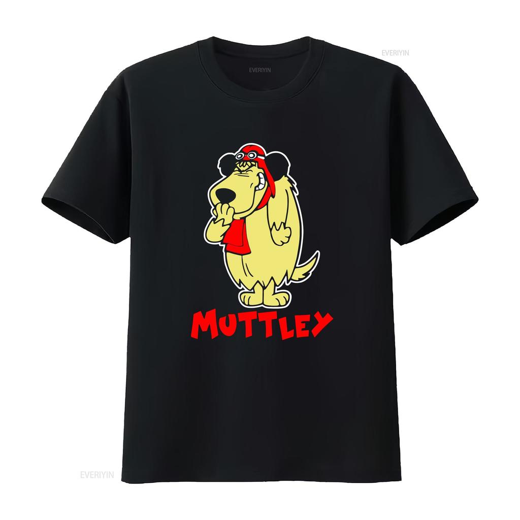 Muttley T-Shirt Vintage Gewaschen Atmungsaktiv Unisex Designer-Kleidung Bequem Streetwear Stilvoll Dehnbar Grafik Weich