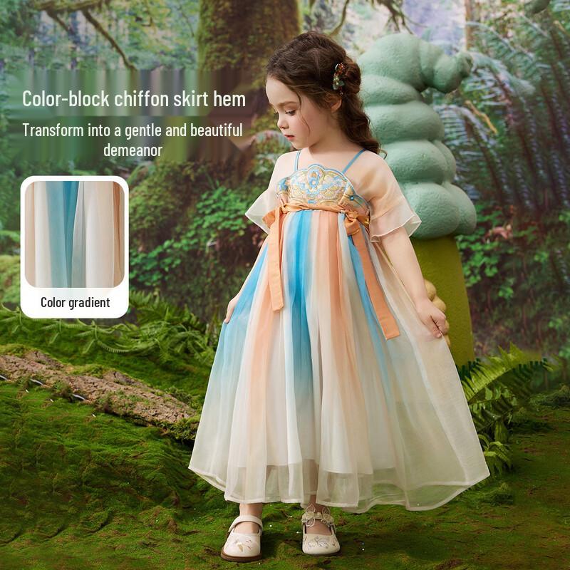 ASK JUNIOR Girls Summer Hanfu Style Dress M