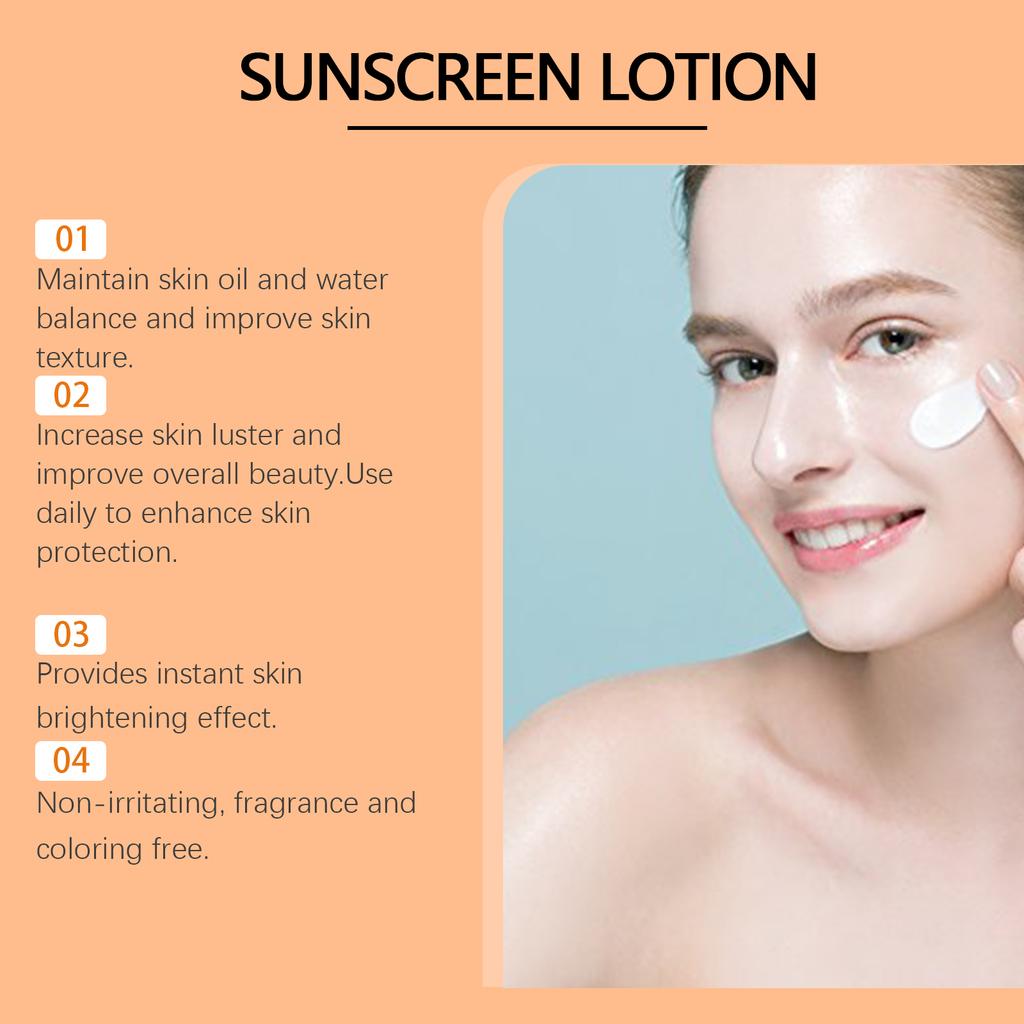 Crema Solar Protectora Spf 60+ Protección UV de Larga Duración Bloqueador Solar Facial Loción Aislante Refrescante Hidratante Productos para el Cuidado de la Piel