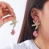 Beach Style Starfish Conch Shell Earrings Women Zinc Alloy Resin Fashion Statement Jewelry