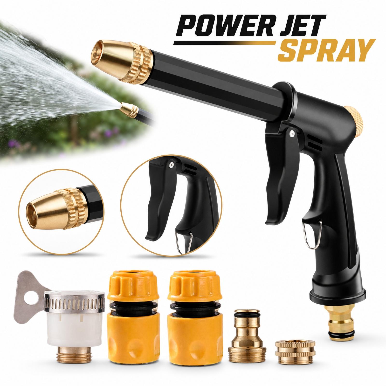 High Pressure Water Spray Gun for Car Washing Home Cleaning Adjustable Nozzle Heavy Duty Hose Attachment Large Flow One Size