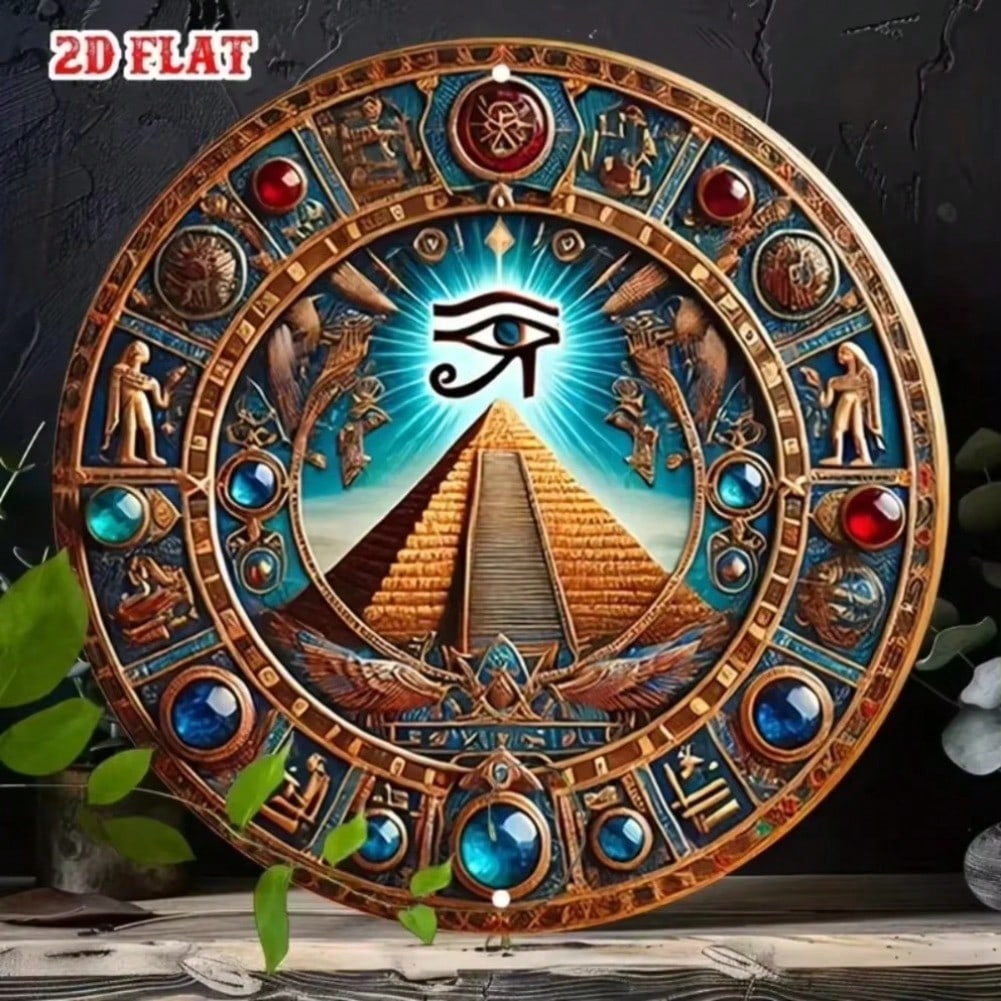 Vintage Metal Wall Art Eye of Horus Egyptian Sign for Pub Cafe Decor