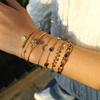 Stainless Steel Layered Bracelet Set With Crystal Drip Cross Pendant Minimalist Womens Jewelry