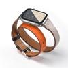 Double Tour For Apple Watch Band 40mm 44mm 38mm 42mm Italy Genuine Leather Watchband Belt Bracelet iWatch Serie 3 4 5 Se 6 Strap