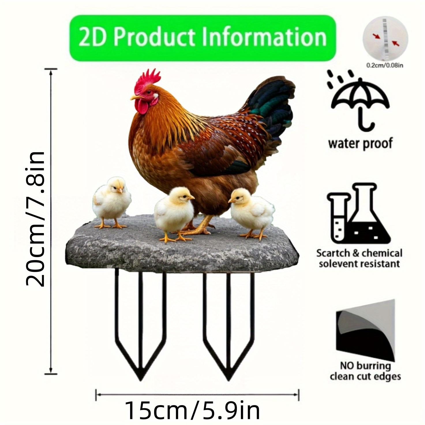 

2d garden sign, plastic, ground mount, ideal for patio, lawn decor, outdoor display, yard insert 1 piece 2d flat printing hen and chick