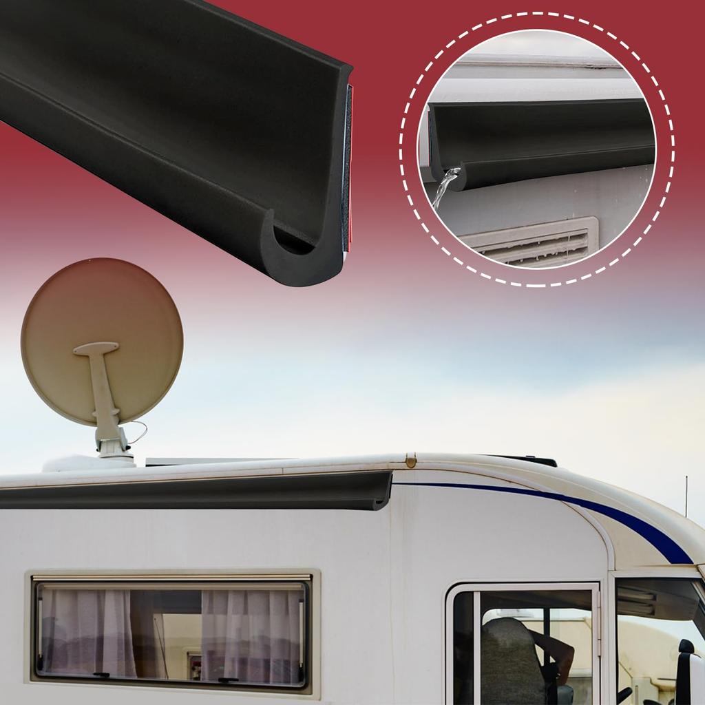 HARUMAKI Rain Car Door Drain Drip Rain Roof Rain Adhesive Flexible Trim Moulding for and Motorhomes Gutter, Moulding, Tape-Type Moulding, Universal,