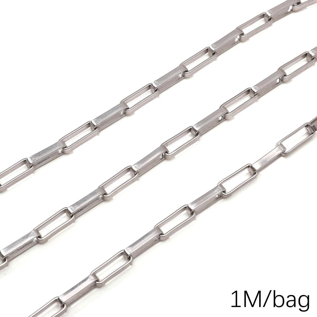 Chaîne Cœur en Acier Inoxydable de 0,5/1 Mètre Chaîne Cubaine Chaîne Punk de Base pour la Fabrication de Colliers Bracelets Bijoux Accessoires