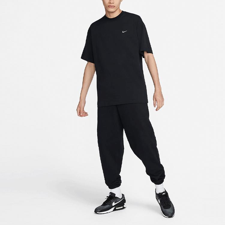 Nike Solo Swoosh Print Logo Crew Neck Short Sleeve T-Shirt Men Tops Black CV0559-010