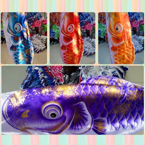 Carp Flag Realistic Ornamental Colorful Japanese Style Hanging Carp Windsock Garden Decoration
