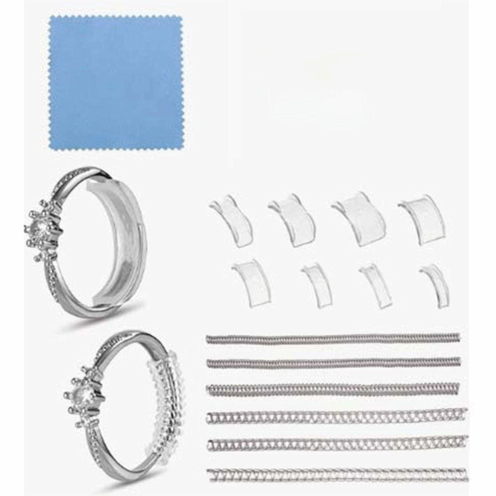 15/26Pcs Invisible Design Ring Size Adjusters Transparent Ring Tighteners Flat Bands