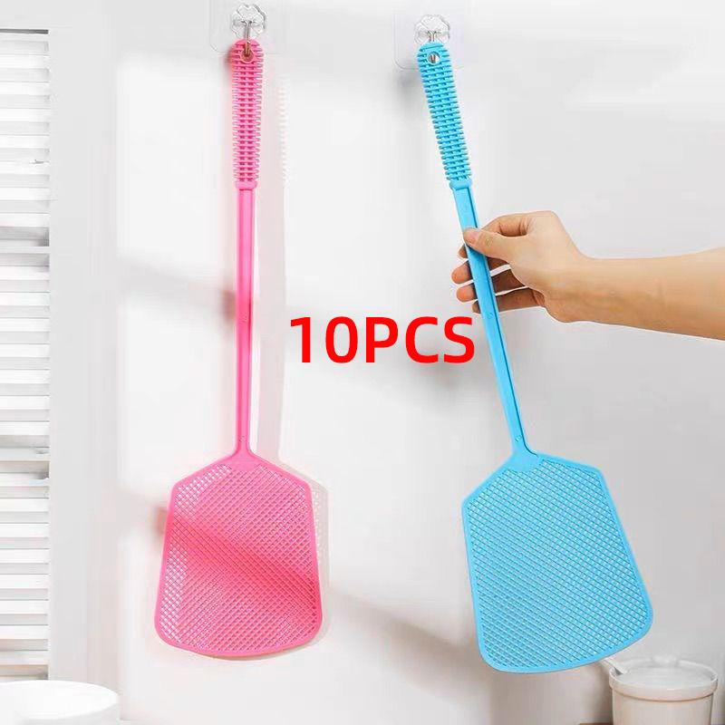 Утолщенная мухобойка с длинной ручкой, мухобойка, бытовая мухобойка, мухобойка, сломанная мухобойка, вареный клей Случайный цвет 10pcs