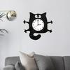 Cartoon Wall Clock, Non-Ticking Battery Operated Art for Bedroom Kitchen Decor
