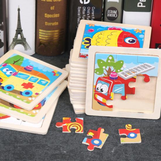 1Set Kids Jigsaw Puzzle Nice-looking Multifunctional Wood Animal Wooden Jigsaw Puzzle for Home
