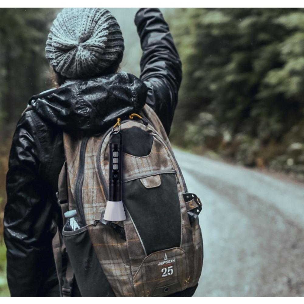 Multifunctional P50 Flashlight with Zoom, Strong Light, Telescopic Focus, Multifunctional Hole Exploration Patrol Keychain TYPE-C Charging