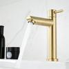 SUS304 Stainless Steel Waterfall Basin Tap Brushed Gold Single Cold Water Faucet for Bathroom Vanity