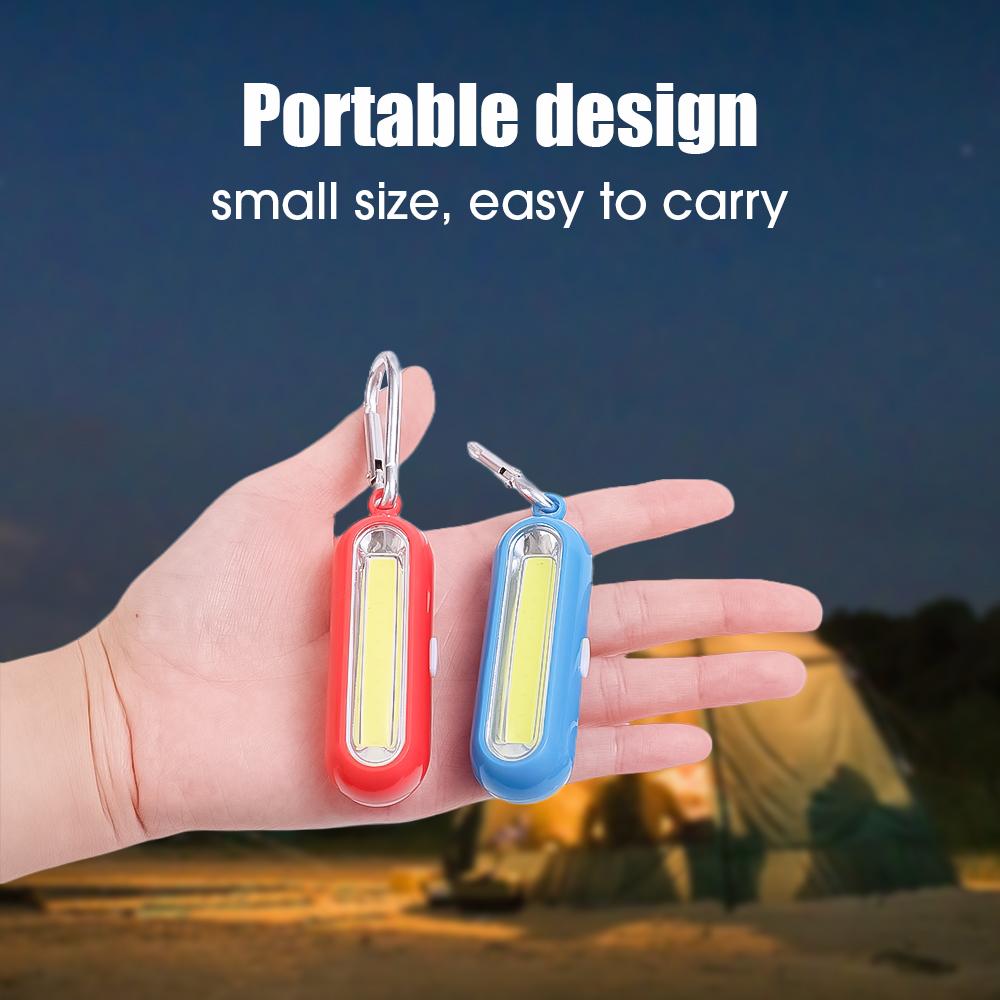 Mini COB LED Keychain Flashlights Outdoor Emergency Light Mini Flashlight Pocket-sized Torch for Camping Hiking