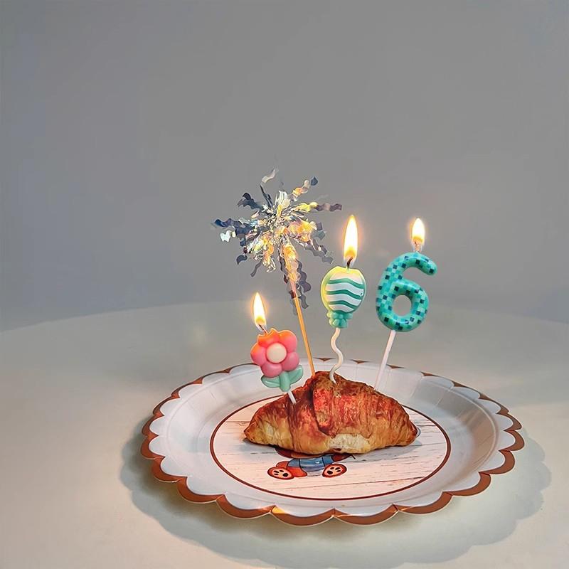 0-9 Number Candle Creative Birthday Cake Topper World Pixel Cake Candles Digital Children Baby Shower Digital Cake Decoration