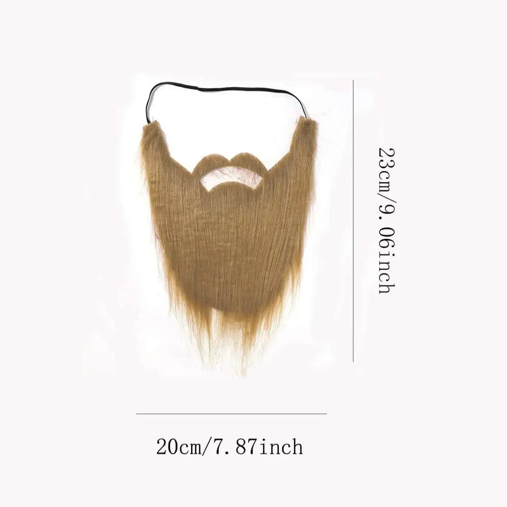 1pc-Halloween Fake Bushy Beard Funny Brown Facial Hair for Disguise Game Dance Party Role Play Cosplay