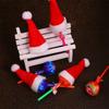 Christmas Lollipop Hat Mini Santa Elf Cap Candy Wine Bottle Cover for Xmas DIY Craft Dinner Table Decoration 10pcs