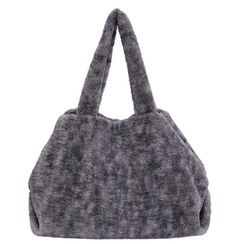 Plüsch Große Tragetasche im koreanischen Stil - Herbst/Winter Damen Lässige Schultertasche