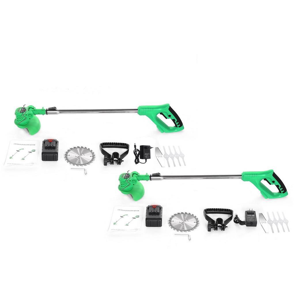 650W 1Battery 1Charger Green Rechargeable Wireless Grass Trimmer Adjustable Electric Garden Push Lawnmower Lawn Mower