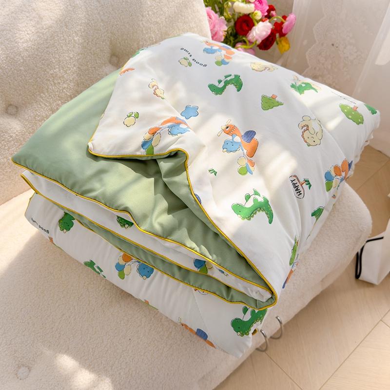 Cartoon Dinosaur Summer Quilt Air Conditioning Quilted Quilts for Kids Teens Skin-Friendly Breathable Thin Blanket Washable
