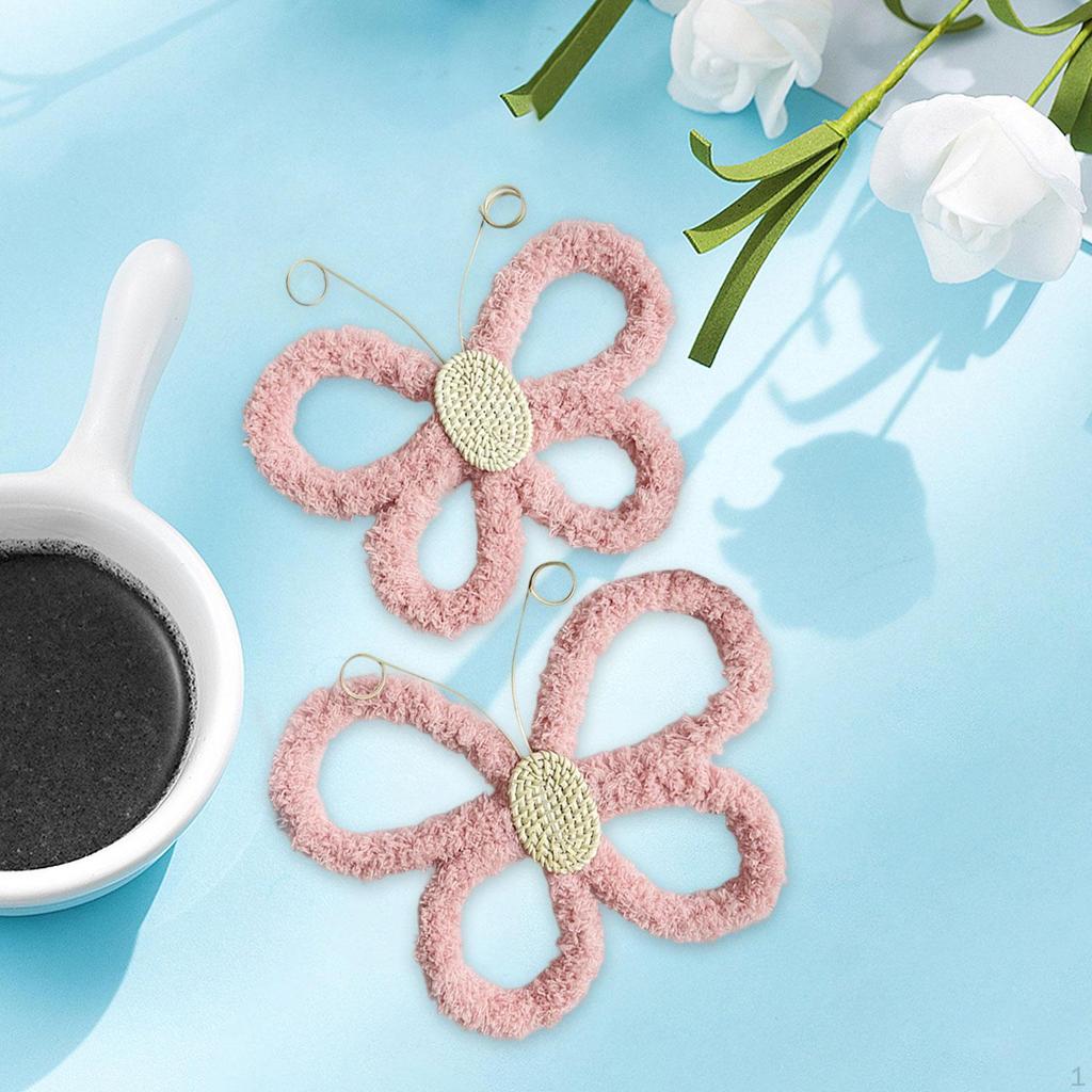 2 Pieces Butterfly Wall Art Decor Hanging Decoration Boho Bohemian Ornament Crafts for