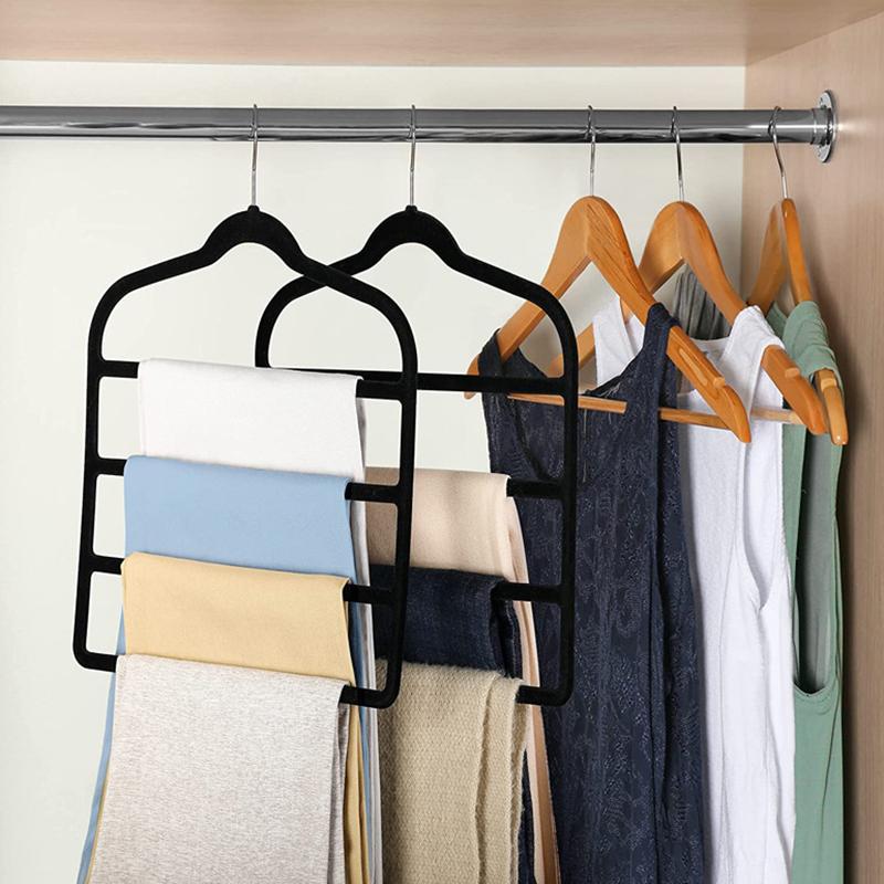 Pants Rack Clothes Tie Scarf Drying Rack Multilayer Closet Organizer Hangers Clothes Hooks Save Wardrobe Space Bedroom Closets
