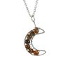 Handcrafted Wire Wrapped Seven-Color Crystal Moon Pendant Necklace