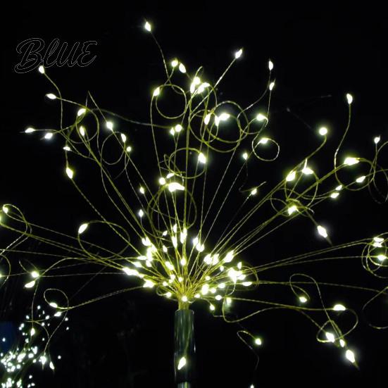 Modern Outdoor Mood Lighting Solar Garden Stake Light 200 LED Dandelion Firework-like Decorative Lights IP65 Waterproof Lamps Landscape with 8 Modes
