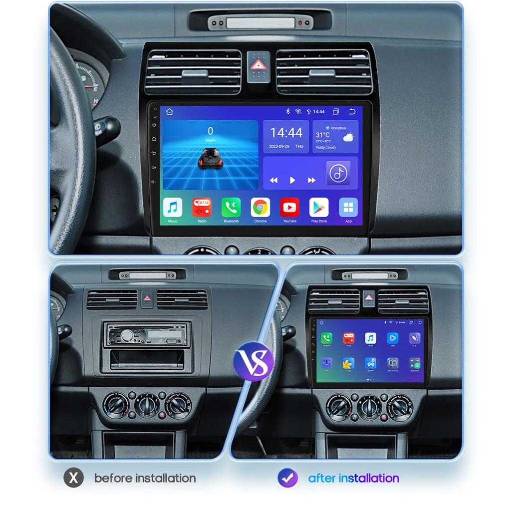 Hizpo Carplay 4G 2 Din Android 14 Inteligentní autorádio pro Suzuki Swift 2005-2010 Navigace GPS AutoRadio Stereo DSP BT SWC DVR Kamera